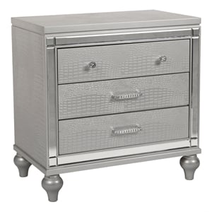 Pemberley Row Solid Wood Silver Nightstand Rectangular 31.33&quot W x 18.15&quot D x 29.33&quot H Unassembled