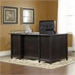 Pemberly Row Engineered Wood 4-Drawers Executive Desk in Estate Black