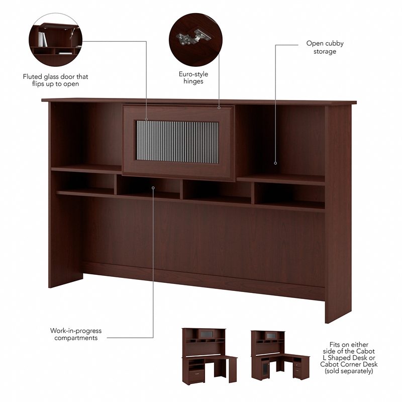 Pemberly Row Modern Hutch in Harvest Cherry - Engineered Wood