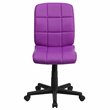 Pemberly Row Modern Mid Back Quilted Office Swivel Chair in Purple