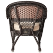 Pemberly Row Rocker Wicker / Rattan Chair - Espresso with Tan Cushion (Set of 2)