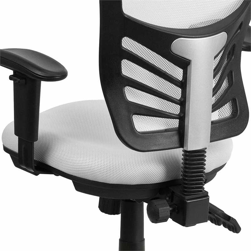 Pemberly Row Modern Mid Back Mesh Swivel Office Chair in White
