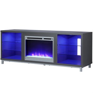 Pemberly Row Fireplace TV Stand for TVs up to 70'' Wide in Gray