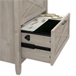 Pemberly Row 60W L Shaped Desk with File Cabinet in Washed Gray