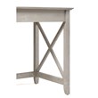 Pemberly Row 60W L Desk with Cabinet & Bookcase in Washed Gray