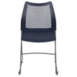 Pemberly Row Perforated Plastic Sled Base Stacking Chair in Navy