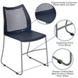 Pemberly Row Perforated Plastic Sled Base Stacking Chair in Navy