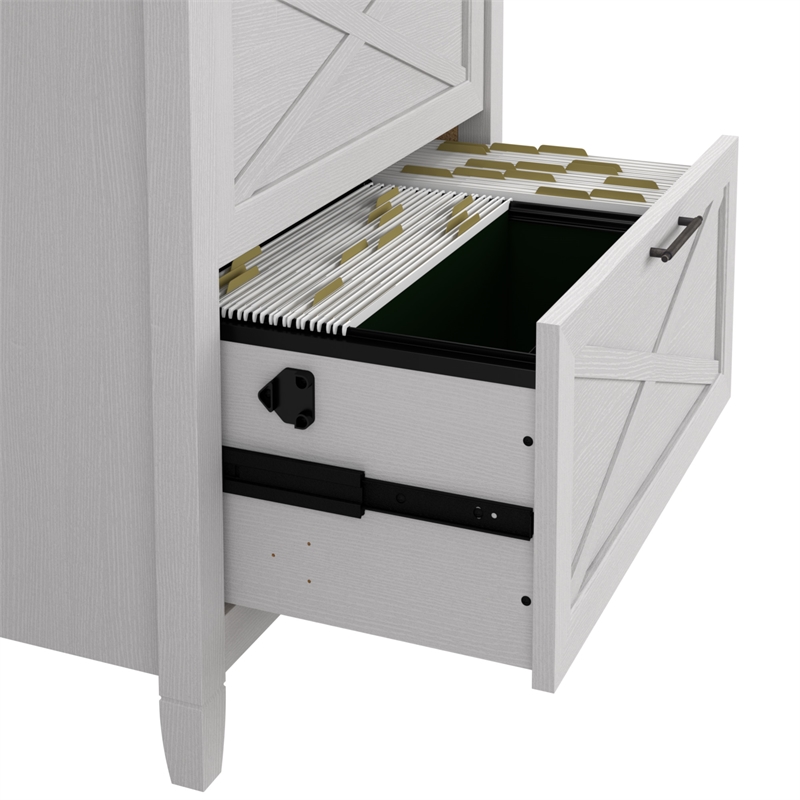 Pemberly Row Modern 60W L Shaped Desk with 2 Drawer File Cabinet