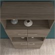 Pemberly Row 5 Shelf Bookcase with Doors in Modern Hickory - Engineered Wood