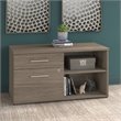 Pemberly Row Engineered Wood Low Storage Cabinet with Drawers in Modern Hickory