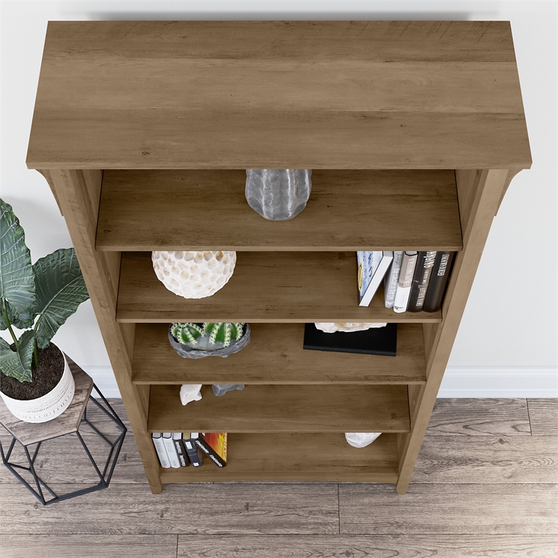 Pemberly Row Tall 5 Shelf Bookcase in Reclaimed Pine - Engineered Wood