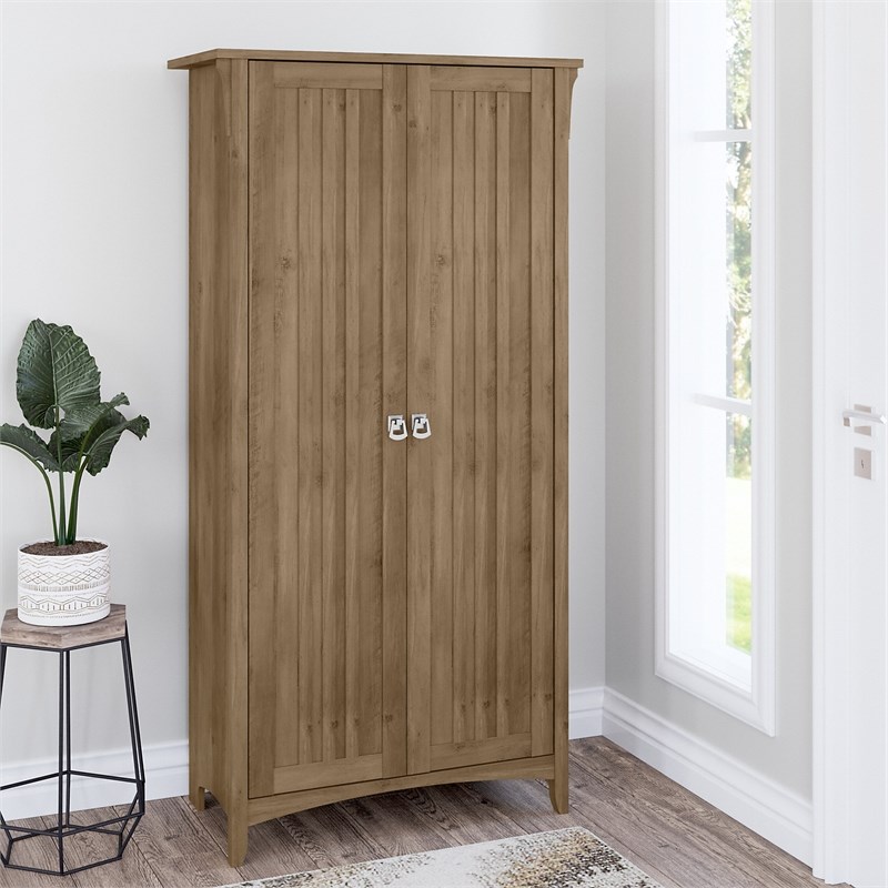Pemberly Row Tall Storage Cabinet with Doors in Reclaimed Pine - Engineered Wood