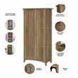 Pemberly Row Tall Storage Cabinet with Doors in Reclaimed Pine - Engineered Wood