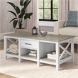 Pemberly Row Coffee Table with Storage in White and Gray - Engineered Wood