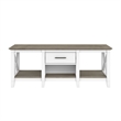 Pemberly Row Coffee Table with Storage in White and Gray - Engineered Wood