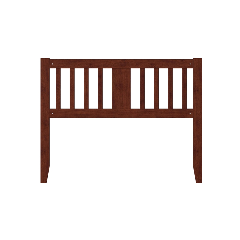 Pemberly Row Contemporary Slatted Wood Headboard Full Walnut