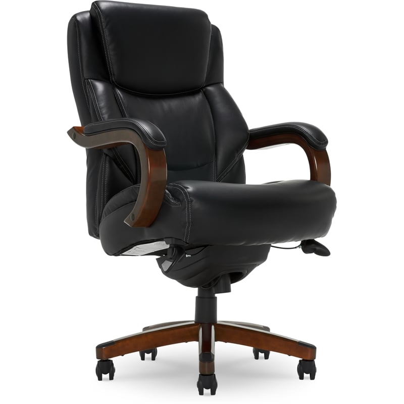Pemberly Row Big & Tall Executive Office Chair Black Bonded Leather