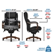Pemberly Row Big & Tall Executive Office Chair Black Bonded Leather