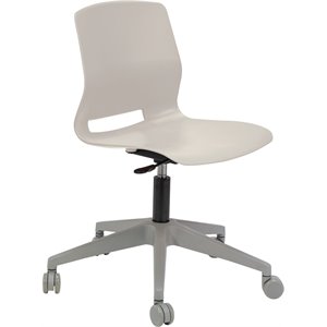 Pemberly Row 5 Leg Base Plastic Office Swivel Chair in Moonbeam