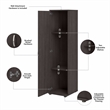 Pemberly Row Engineered Wood Universal Tall Narrow Storage Cabinet in Storm Gray