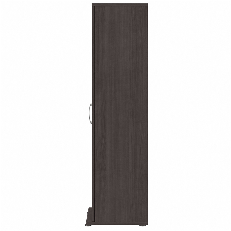 Pemberly Row Engineered Wood Universal Tall Narrow Storage Cabinet in Storm Gray