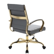 Pemberly Row Modern Adjustable Leather Office Chair In Gray Finish