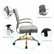 Pemberly Row Modern Adjustable Leather Office Chair In Gray Finish