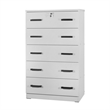 Pemberly Row Wood Tall 5 Drawer Chest Bedroom Dresser in White