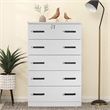 Pemberly Row Wood Tall 5 Drawer Chest Bedroom Dresser in White