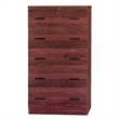 Pemberly Row Wood Tall 5 Drawer Chest Bedroom Dresser Mahogany