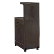 Pemberly Row Contemporary Kitchen Wood Microwave Cart in Tobacco
