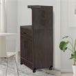 Pemberly Row Contemporary Kitchen Wood Microwave Cart in Tobacco