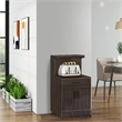 Pemberly Row Contemporary Kitchen Wood Microwave Cart in Tobacco