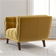Pemberly Row Mid-Century Modern Tufted Velvet Upholstered Gold Armchair