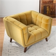 Pemberly Row Mid-Century Modern Tufted Velvet Upholstered Gold Armchair