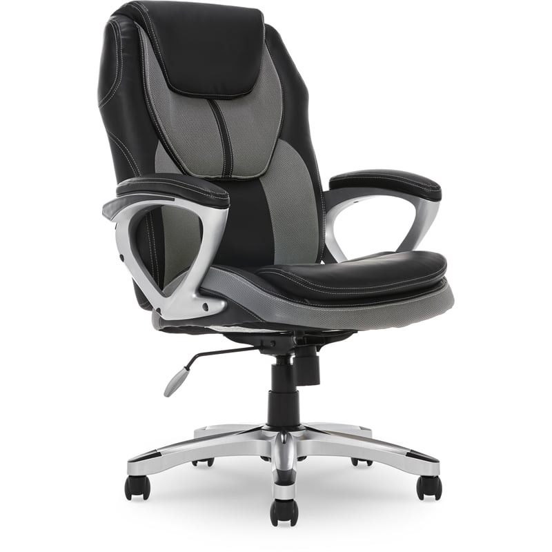 Pemberly Row Contemporary Executive Office Chair Gray Finish