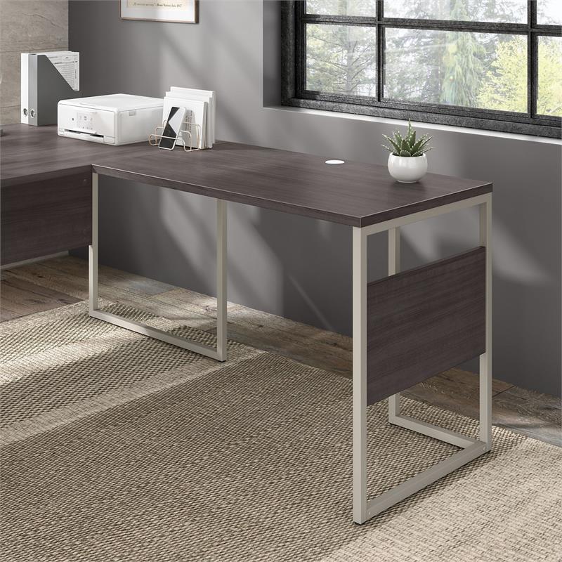 Pemberly Row 42W x 24D Desk Return / Bridge in Storm Gray - Engineered Wood