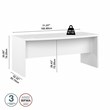 Pemberly Row 72W Bow Front Desk in Pure White - Engineered Wood