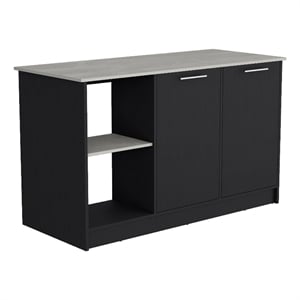 Pemberly Row Modern Engineered Wood Kitchen Island in Multi-Color