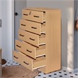 Pemberly Row Wood Tall 5 Drawer Chest Dresser in Beech (Maple)