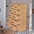 Pemberly Row Wood Tall 5 Drawer Chest Dresser in Beech (Maple)