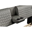 Pemberly Row Smart Multifunctional Queen Size Bed Made with Wood in Gray