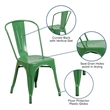 Pemberly Row Modern Stackable Metal Dining Side Chair in Green