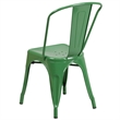 Pemberly Row Modern Stackable Metal Dining Side Chair in Green