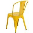 Pemberly Row Modern Metal Stackable Dining Side Chair in Yellow