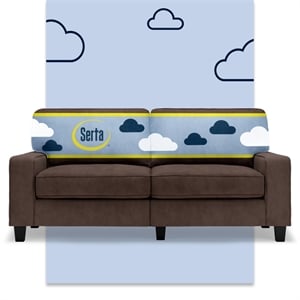 Pemberly Row 73&quot Track Arm Sofa with Removable Covers Dark Brown