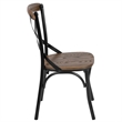 Pemberly Row X Metal Wood Stacking Side Chair in Black Fruitwood