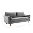 Pemberly Row Mid-Century Performance Velvet Sofa in Gray Finish