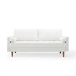 Pemberly Row Mid-Century Performance Velvet Sofa in White Finish