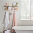 Pemberly Row Contemporary Four Metal Wall Shelf in Gold Finish